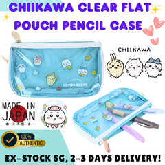 Direct from Japan Stock SG 100% Original Bandai Chiikawa Clear Flat Kids Pouch Pencil Case Blue