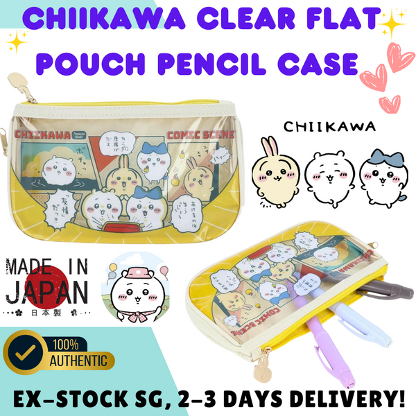 Direct from Japan Stock SG 100% Original Bandai Chiikawa Clear Flat Kids Pouch Pencil Case