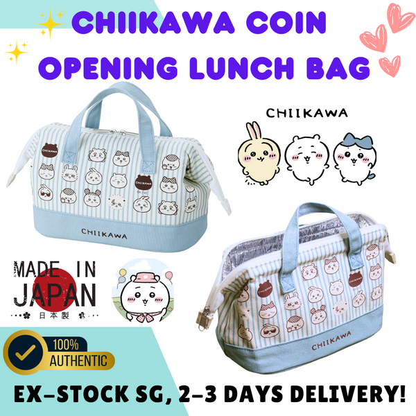 Direct from Japan Stock SG 100% Original Bandai Chiikawa Coin Opening Type Insulated Lunch Tote Bag