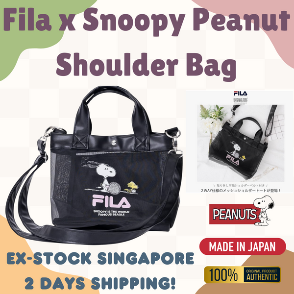 Direct from Japan Snoopy Peanut x Fila Collaboration Lightweight Mini Shoulder Bag (Black)