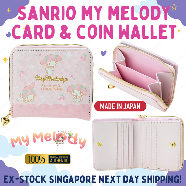 Direct from Japan Stock SG: 100% Sanrio Japan Original My Melody Coin & Card Pass Kid's wallet