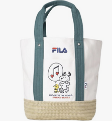 [Direct from Japan] Stock SG 100% Original Snoopy Peanut x Fila Collaboration Canva Lightweight Tote