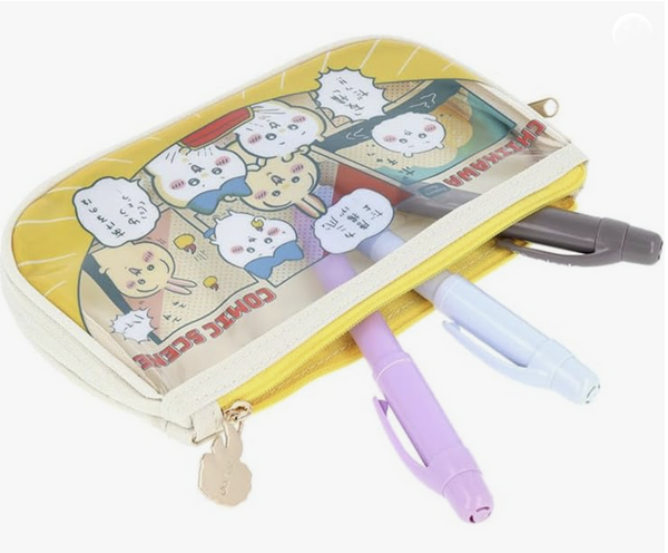 Direct from Japan Stock SG 100% Original Bandai Chiikawa Clear Flat Kids Pouch Pencil Case