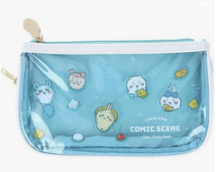 Direct from Japan Stock SG 100% Original Bandai Chiikawa Clear Flat Kids Pouch Pencil Case Blue